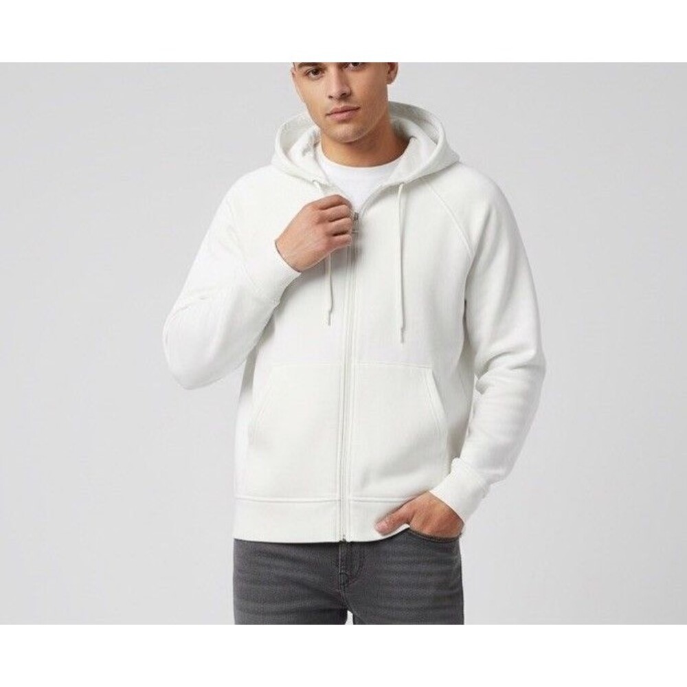 Old Navy Mens Dynamic Fleece Pullover Hoodie Sweatshirt Size XXL White Full Zip